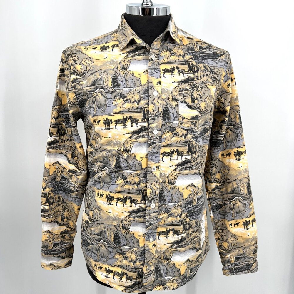Stussy Shirt Mens Size M Africa Safari Wildlife Lion King Gorpcore Western - Picture 6 of 10